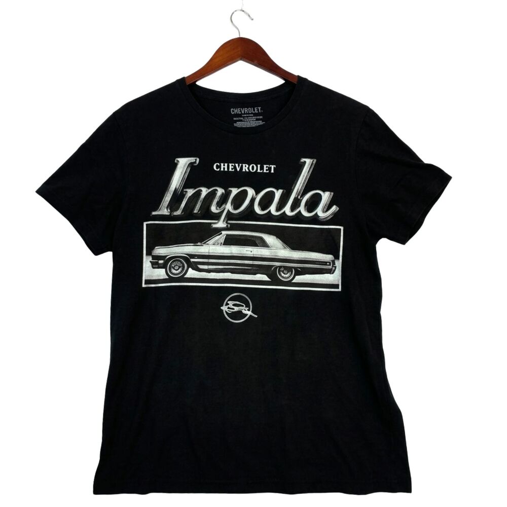 Chevrolet Impala Chemistry Mens L Black Graphic T Shirt GM Classic Car Tee
